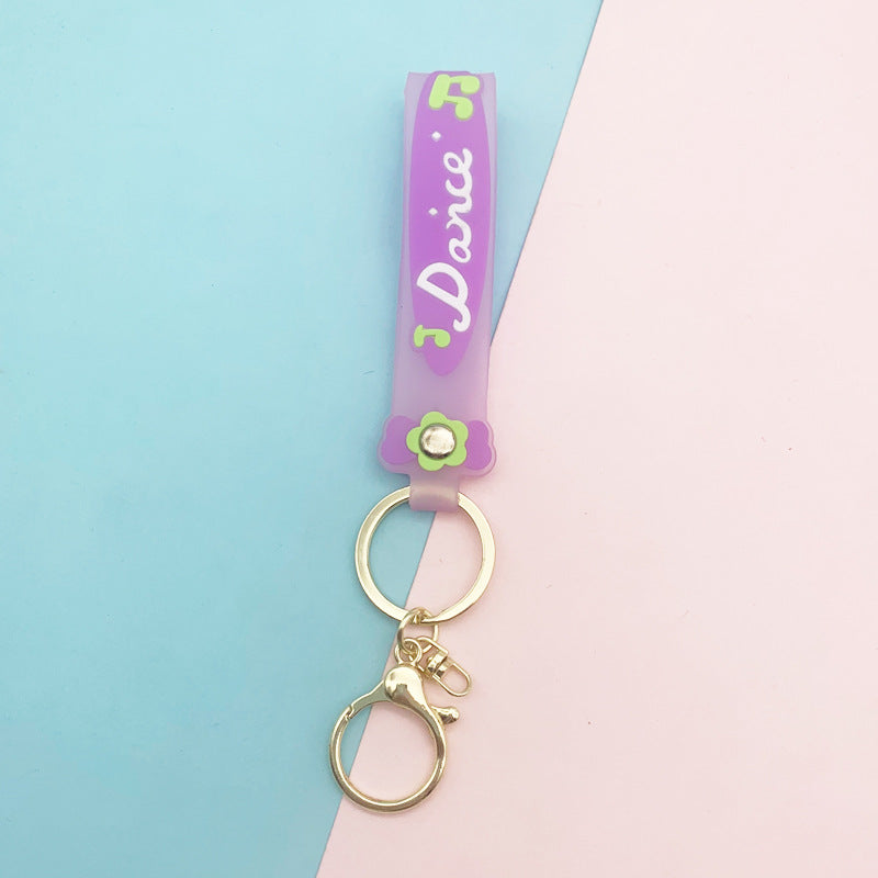 Wholesale Candy Color Soft PVC Lanyard Keychains